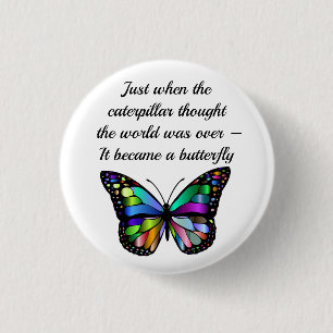Inspirerend Butterfly Quote Elegant Hopeful Ronde Button 3,2 Cm