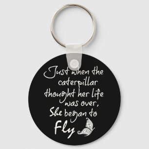 Inspirerend Butterfly Quote Sleutelhanger