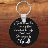 Inspirerend Butterfly Quote Sleutelhanger (Voorkant)
