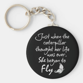 Inspirerend Butterfly Quote Sleutelhanger