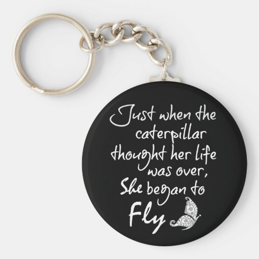 Inspirerend Butterfly Quote Sleutelhanger (Voorkant)