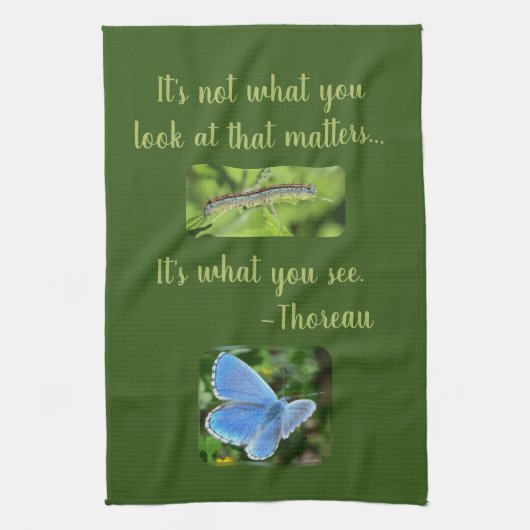 Inspirerend Butterfly Thoreau Quote Theedoek (Verticaal)