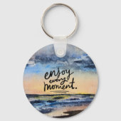 Inspirerend Button Sleutelhanger Beach (Voorkant)