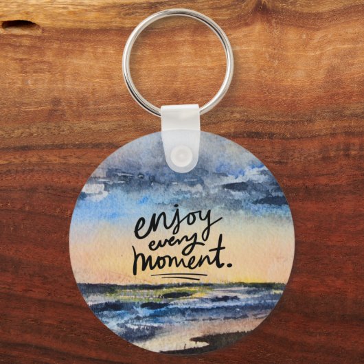 Inspirerend Button Sleutelhanger Beach (Voorkant)