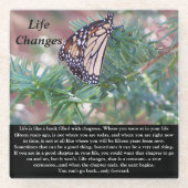 Inspirerend cadeautjes levenswijzigingen glazen onderzetter (Voorkant)