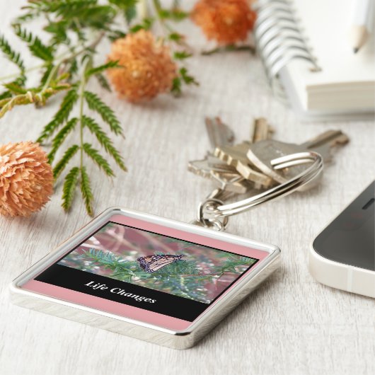 Inspirerend cadeautjes levenswijzigingen sleutelhanger (Zijkant)