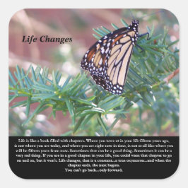 Inspirerend cadeautjes levenswijzigingen vierkante sticker