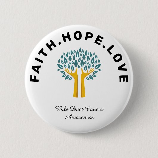 Inspirerend Cancer Awareness Tree of Life White Ronde Button 5,7 Cm (Voorkant)