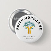 Inspirerend Cancer Awareness Tree of Life White Ronde Button 5,7 Cm (Voorkant /achterkant)