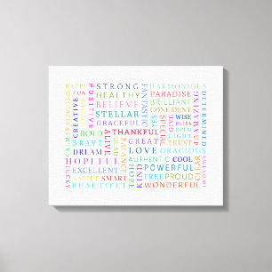 INSPIREREND Canvas Positiviteitscollage Afdruk