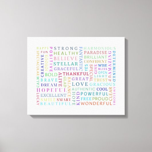 INSPIREREND Canvas Positiviteitscollage Afdruk (Voorkant)