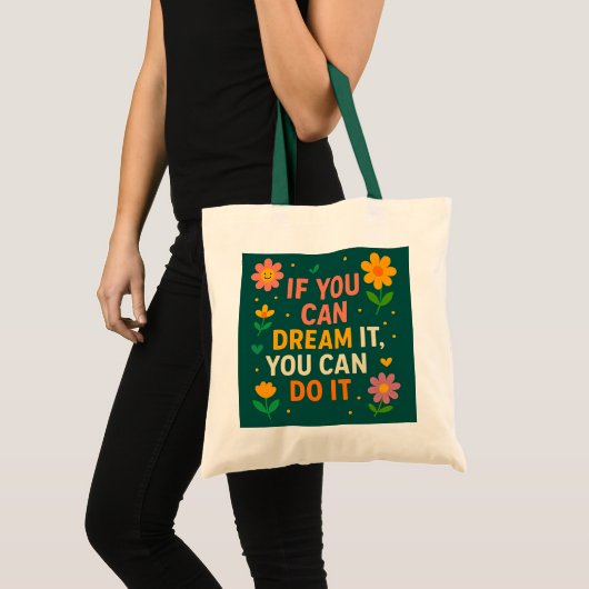 Inspirerend Canvas tas – "Als je kunt dromen (Voorkant (product))
