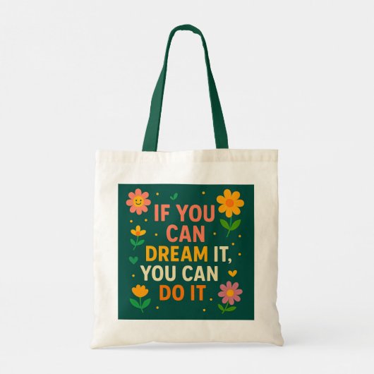 Inspirerend Canvas tas – "Als je kunt dromen (Achterkant)