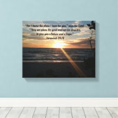 Inspirerend Canvas - Zonsondergang - Jeremia 29:11 Afdruk (Insitu (Houten vloer))