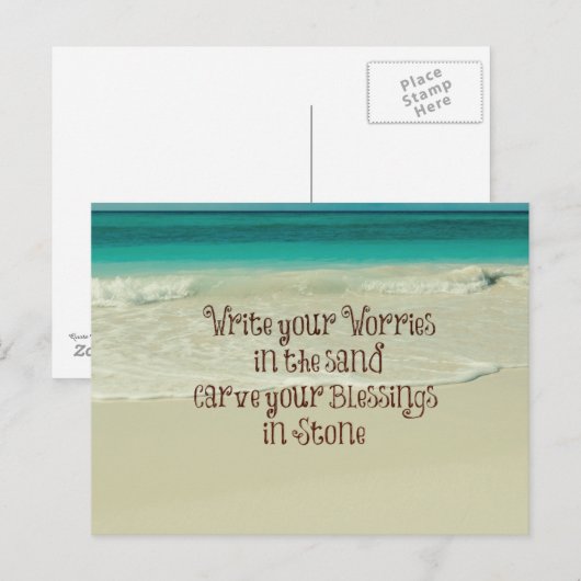 Inspirerend Carve uw zegeningen in Stone Quote Briefkaart (Voorkant / Achterkant)