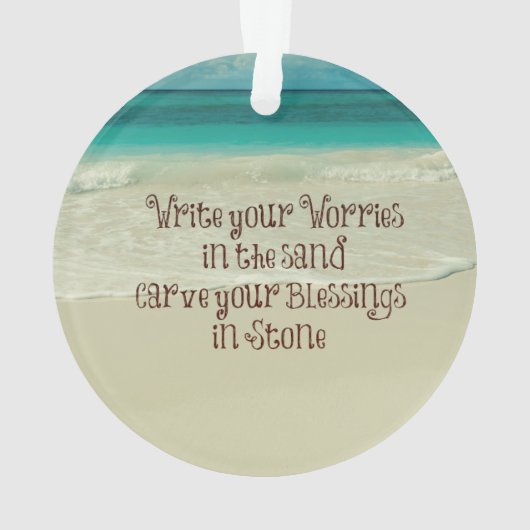 Inspirerend Carve uw zegeningen in Stone Quote Ornament (achterkant)