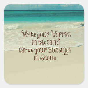 Inspirerend Carve uw zegeningen in Stone Quote Vierkante Sticker
