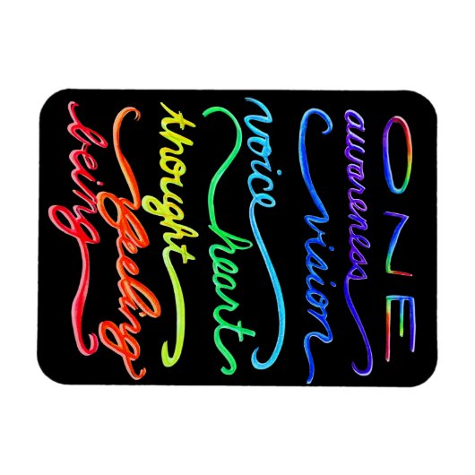 Inspirerend Chakra ThMED Rainbow Art Words Magneet (Horizontaal)