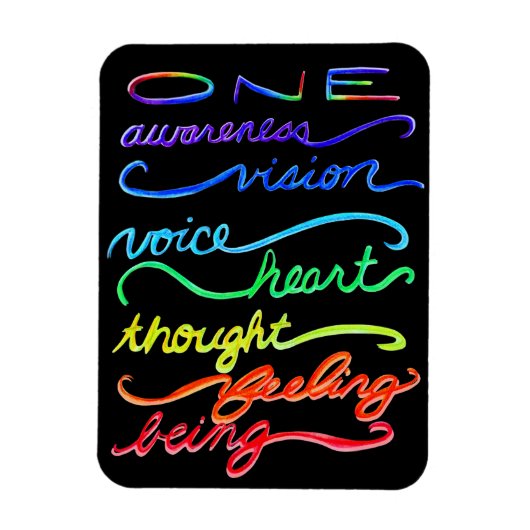 Inspirerend Chakra ThMED Rainbow Art Words Magneet (Verticaal)
