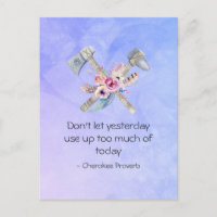 Inspirerend Cherokee Proverb met Tomahawk