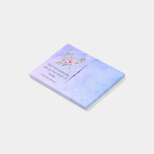 Inspirerend Cherokee Proverb met Tomahawk Post-it® Notes (Schuin)