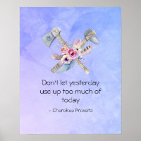Inspirerend Cherokee Proverb met Tomahawk