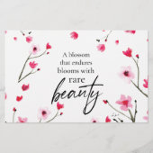 Inspirerend Cherry Blossom Waterverf Quote Briefpapier (Voorkant)