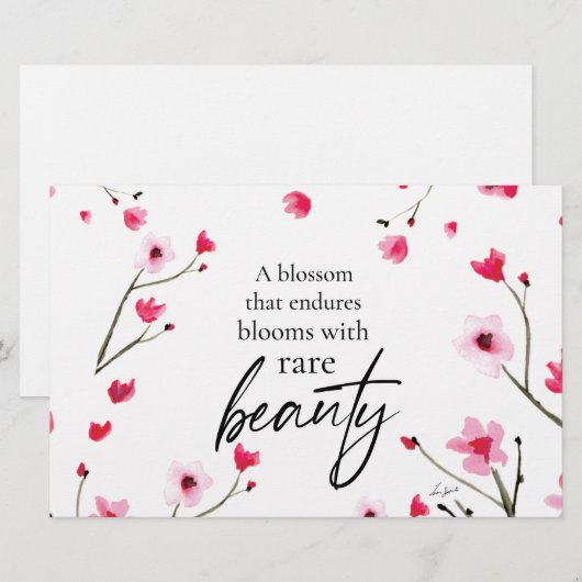 Inspirerend Cherry Blossom Waterverf Quote Briefpapier (Voorkant / Achterkant)