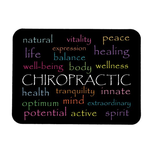 Inspirerend Chiropractisch Word Collage Magneet (Horizontaal)