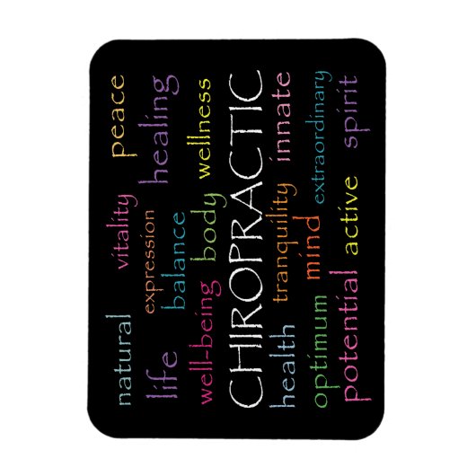 Inspirerend Chiropractisch Word Collage Magneet (Verticaal)