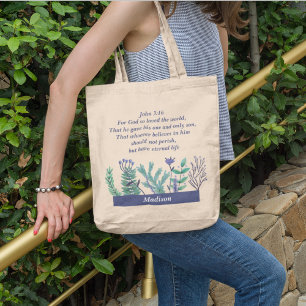 Inspirerend Christelijk bijbellenmonogram Tote Bag