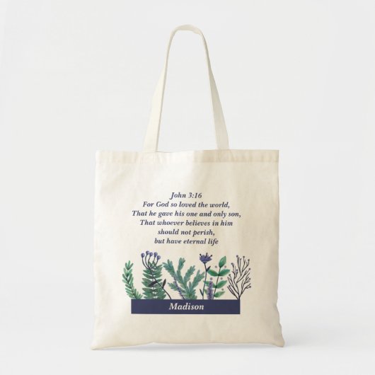 Inspirerend Christelijk bijbellenmonogram Tote Bag (Voorkant)
