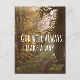 Inspirerend Christelijk citaat: God zal Briefkaart