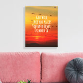 Inspirerend Christelijk citaat: God zal Canvas Afdruk (Insitu (Woonkamer))