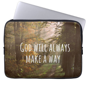 Inspirerend Christelijk citaat: God zal Laptop Sleeve