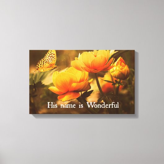 Inspirerend Christelijk Citaat: Zijn naam is Canvas Afdruk (Voorkant)