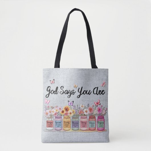 Inspirerend Christelijk Gezegde Tote Bag (Voorkant)