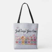 Inspirerend Christelijk Gezegde Tote Bag (Achterkant)