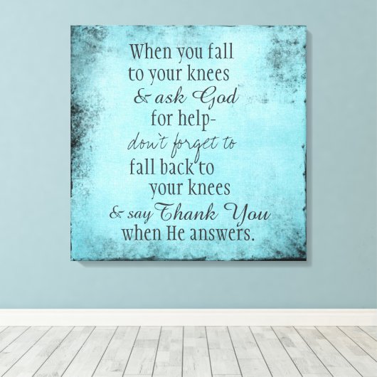 Inspirerend Christelijk prijsbericht Canvas Afdruk (Insitu (Houten vloer))