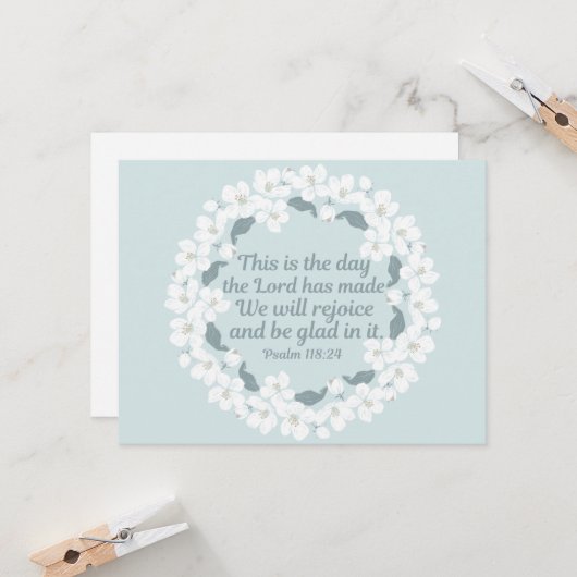Inspirerend Christelijk Psalm 118:24 Kaart (Voorkant / Achterkant in situ)
