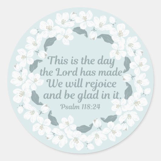 Inspirerend Christelijk Psalm 118:24 Ronde Sticker (Voorkant)