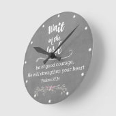 Inspirerend Christelijk: Wacht op The Lord Verse Ronde Klok (Hoek)