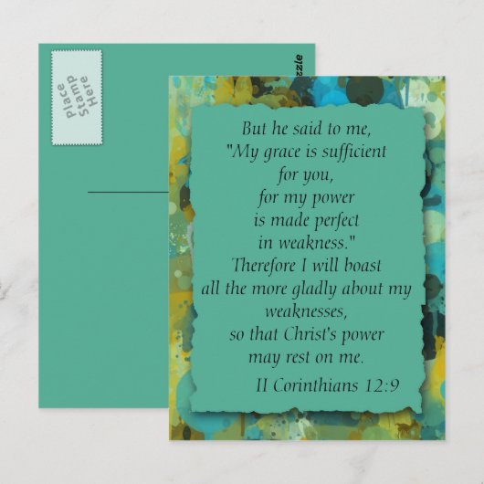 Inspirerend Christelijke Bijbel God's Grace Briefk Briefkaart (Voorkant / Achterkant)