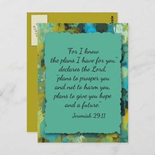 Inspirerend Christelijke Bijbel God's Plan Briefka Briefkaart (Voorkant / Achterkant)