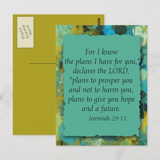 Inspirerend Christelijke Bijbel Gods Plannen Brief Briefkaart (Voorkant / Achterkant)