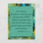 Inspirerend Christelijke Bijbel Gods Plannen Brief Briefkaart (Voorkant)