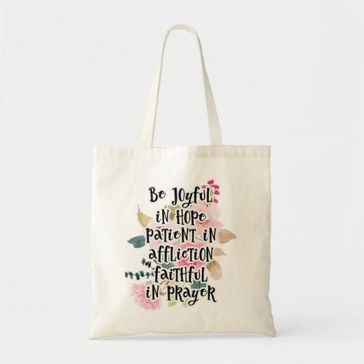 Inspirerend Christelijke Bijbel Verse Floral Tote Bag (Voorkant)