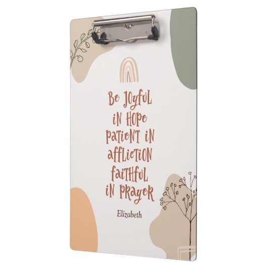 Inspirerend Christelijke Bijbel Verse Modern Boho Klembord (Links)