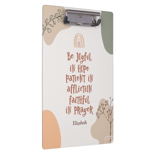 Inspirerend Christelijke Bijbel Verse Modern Boho Klembord (Rechts)