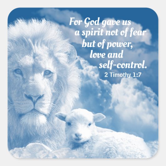 Inspirerend Christelijke Bijbelvergen voor Sterkte Vierkante Sticker (Voorkant)